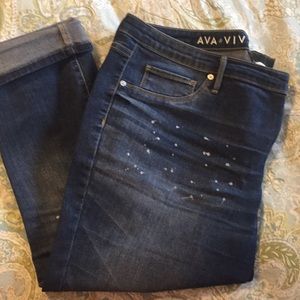 Ava Viv Cropped Jeggings 18W Denim